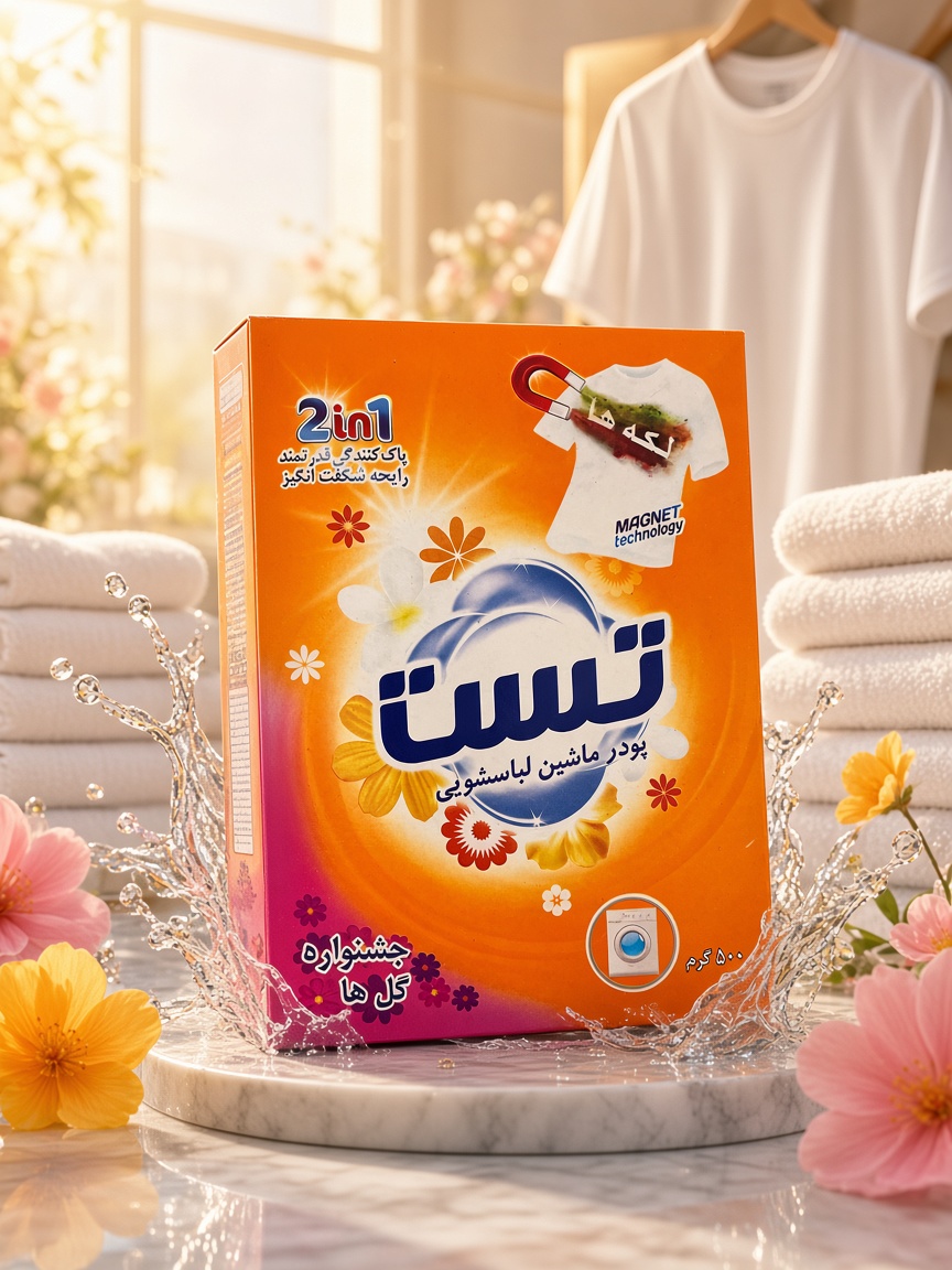پودر لباسشویی ماشینی تست